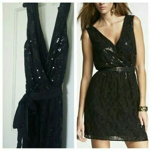 Express Black Sequin Dress